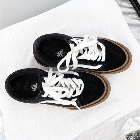 Vans Old Skool Pro Size 5.5 Black Suede Gum‎ Sole Skate Streetwear - Picture 2 of 10